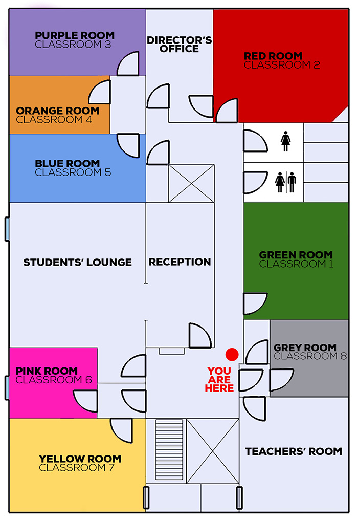 floor plan of the inlingua school in shandwick place